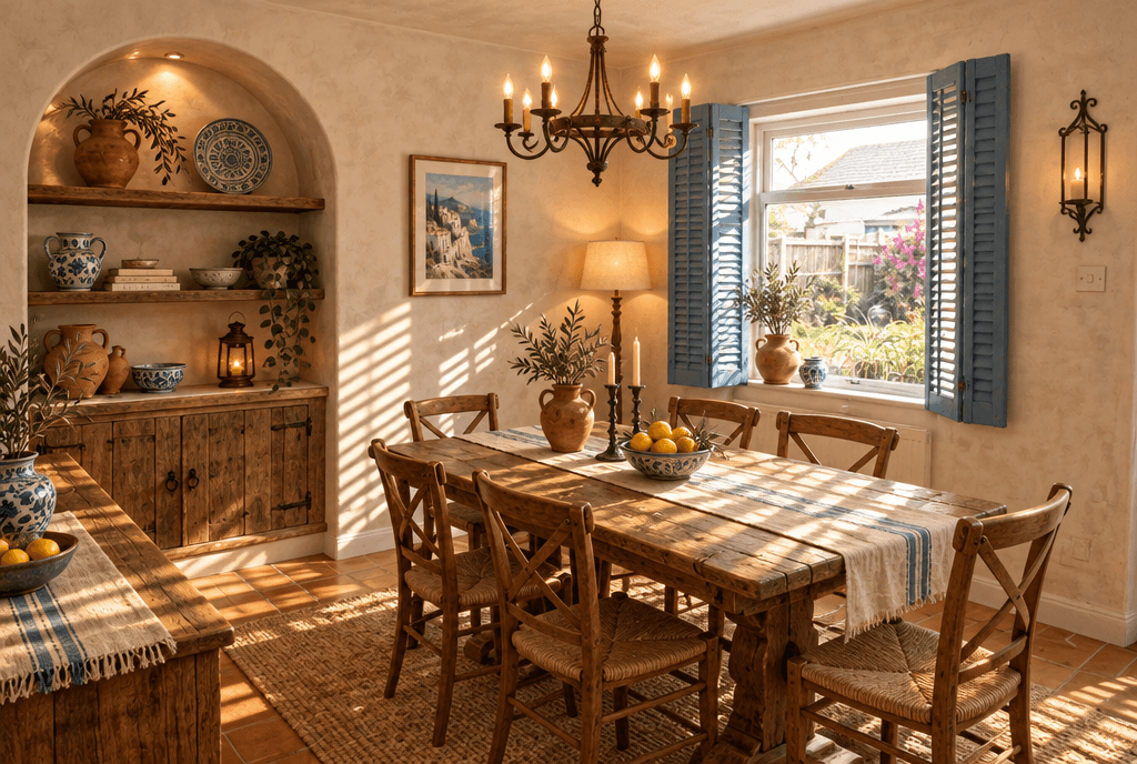 Dining Room · warm evening light from a single floor