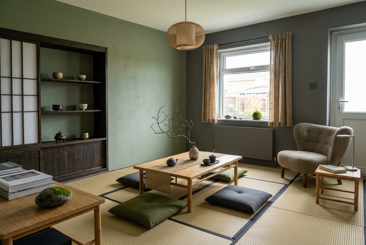 Dining Room · a reading nook with a curved armchair