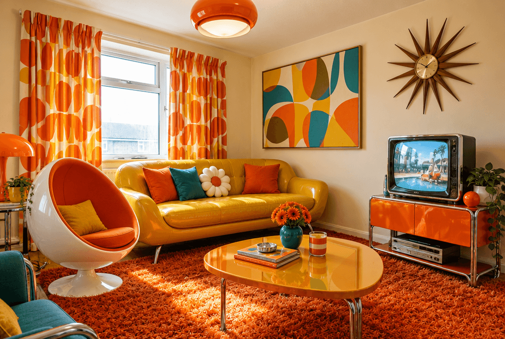 Living Room · a large abstract painting above the main f