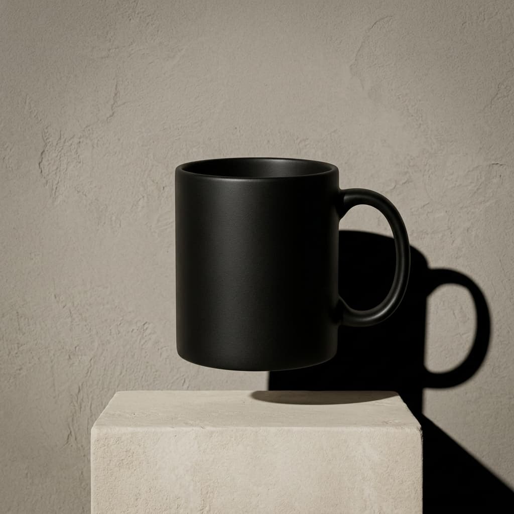matte black ceramic mug