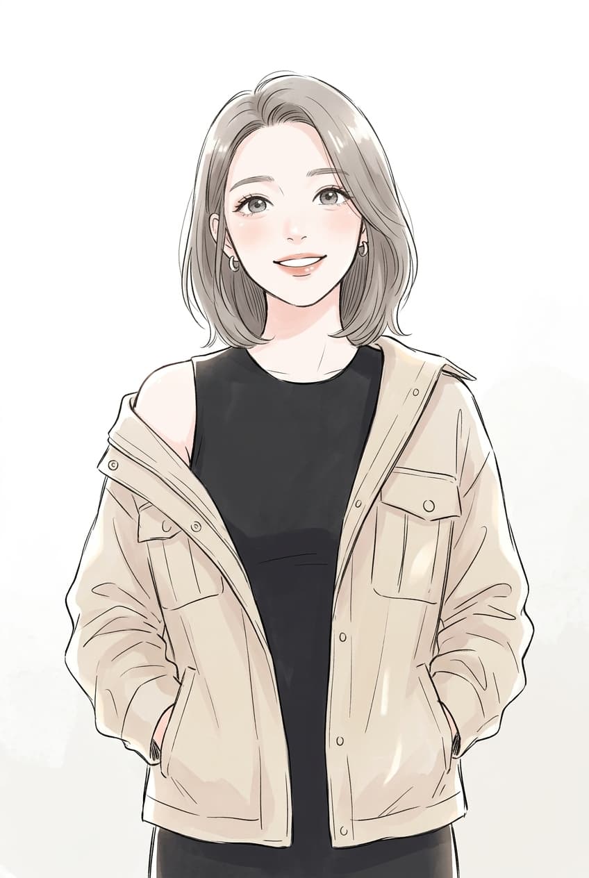 standing relaxed with hands in pockets