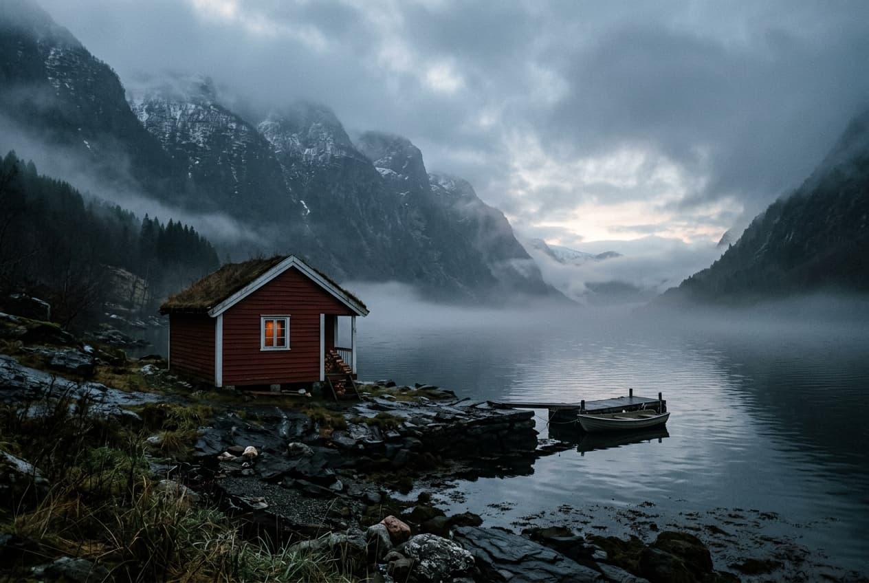 Cabin in the fog